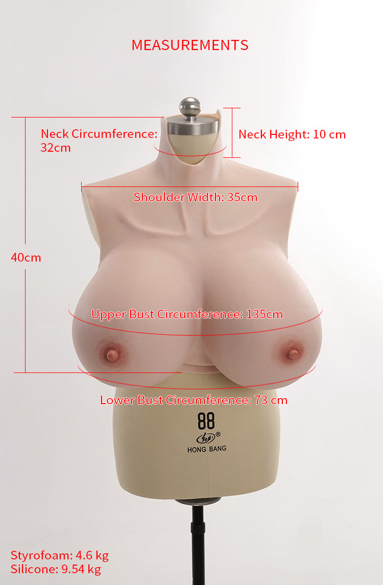 BlackCatKig Breasts | "X" Cup Silicone Breastplate for Perfect Kigurumi Silhouette